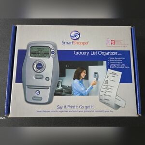 Smart Shopper GROCERY LIST ORGANIZER Voice Printer List Maker New In Box